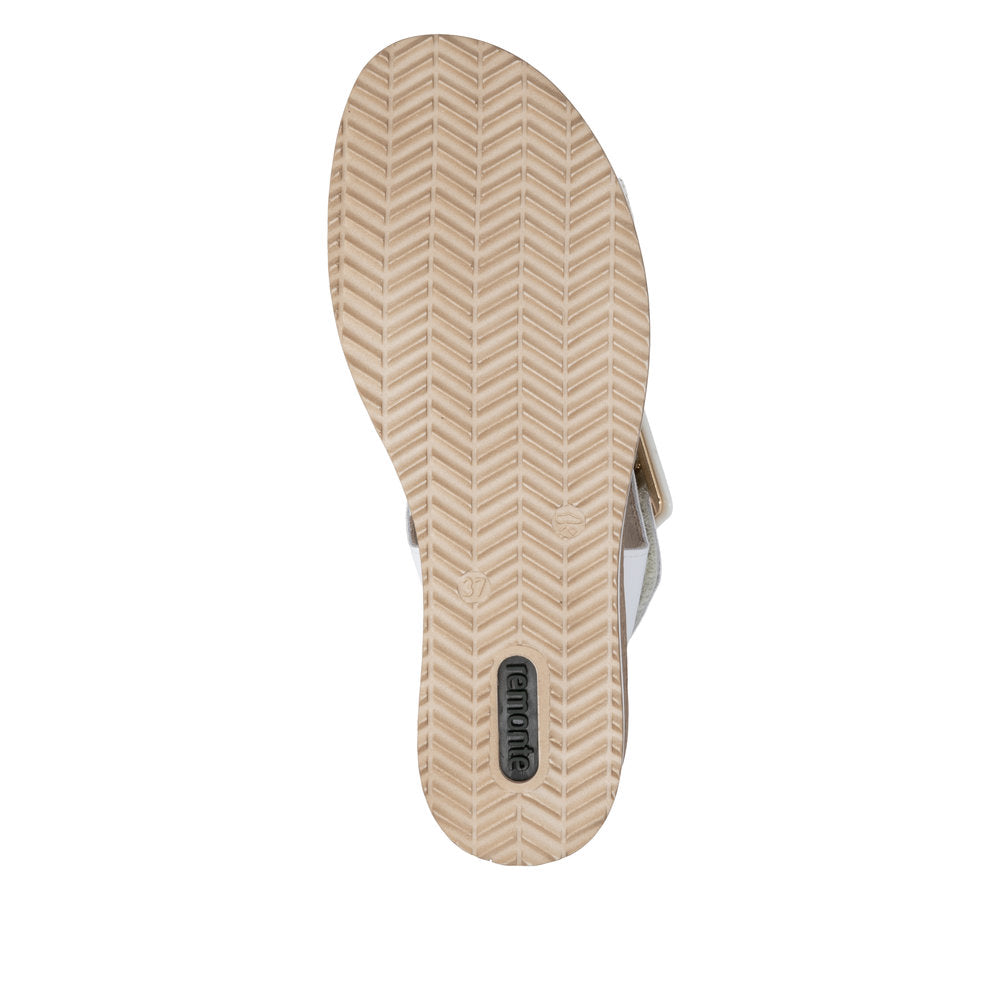 Remonte D6453-81 White & Gold F 1/2 Fit Sandals with Slingback Strap