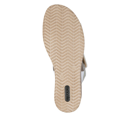 Remonte D6453-81 White & Gold F 1/2 Fit Sandals with Slingback Strap