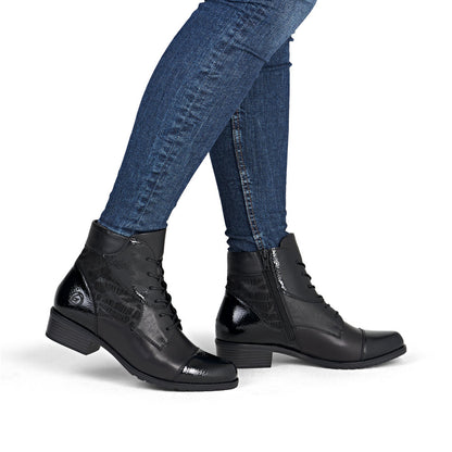 Remonte D6882-00 Black Ankle Boots