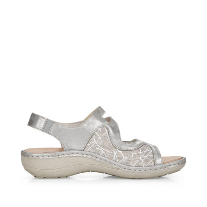 Remonte D7647-40 Ice Silver G Fit Velcro Sandals with Slingback Strap