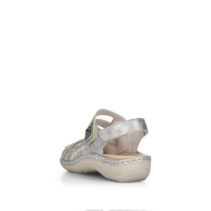 Remonte D7647-40 Ice Silver G Fit Velcro Sandals with Slingback Strap