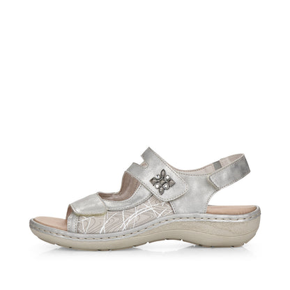 Remonte D7647-40 Ice Silver G Fit Velcro Sandals with Slingback Strap