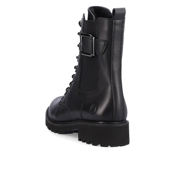 Remonte D8668-01 Black Lace Boots with Buckle