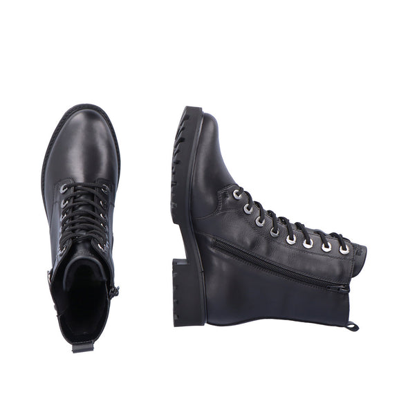Remonte D8668-01 Black Lace Boots with Buckle