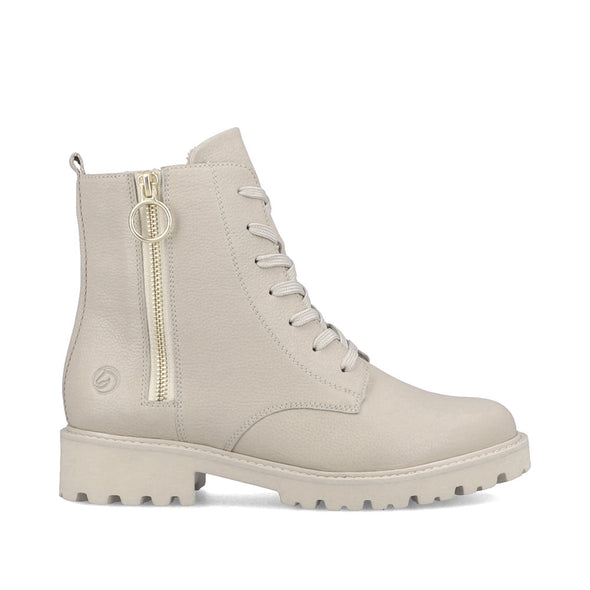 Remonte D8671-60 Beige Boots with Zip & Laces