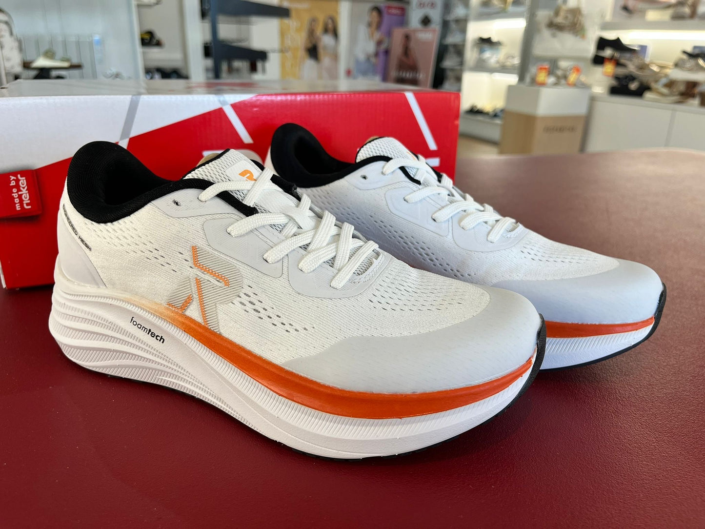 Rieker W4102-80 White & Orange G Fit Sneakers