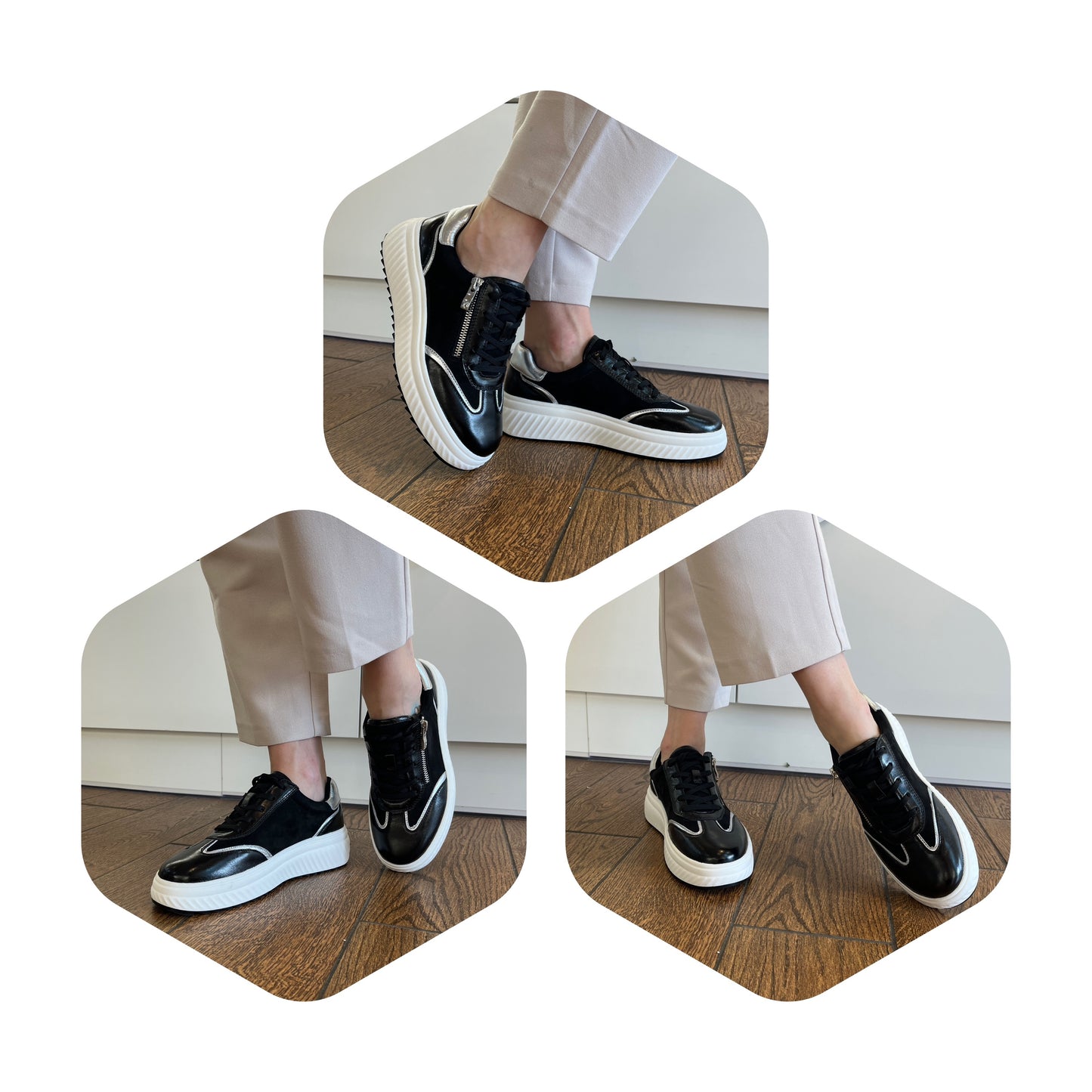 Caprice 9-23600-45 019 Black Combi Trainers