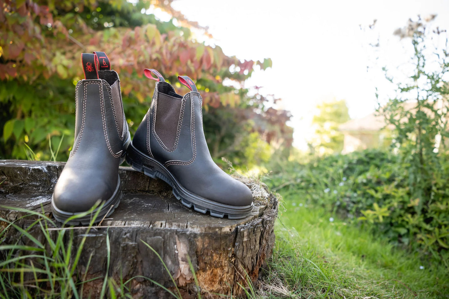 Redback UBOK Bobcat Claret Dark Brown TPU Soft Toe Claret Kip Chelsea Boots