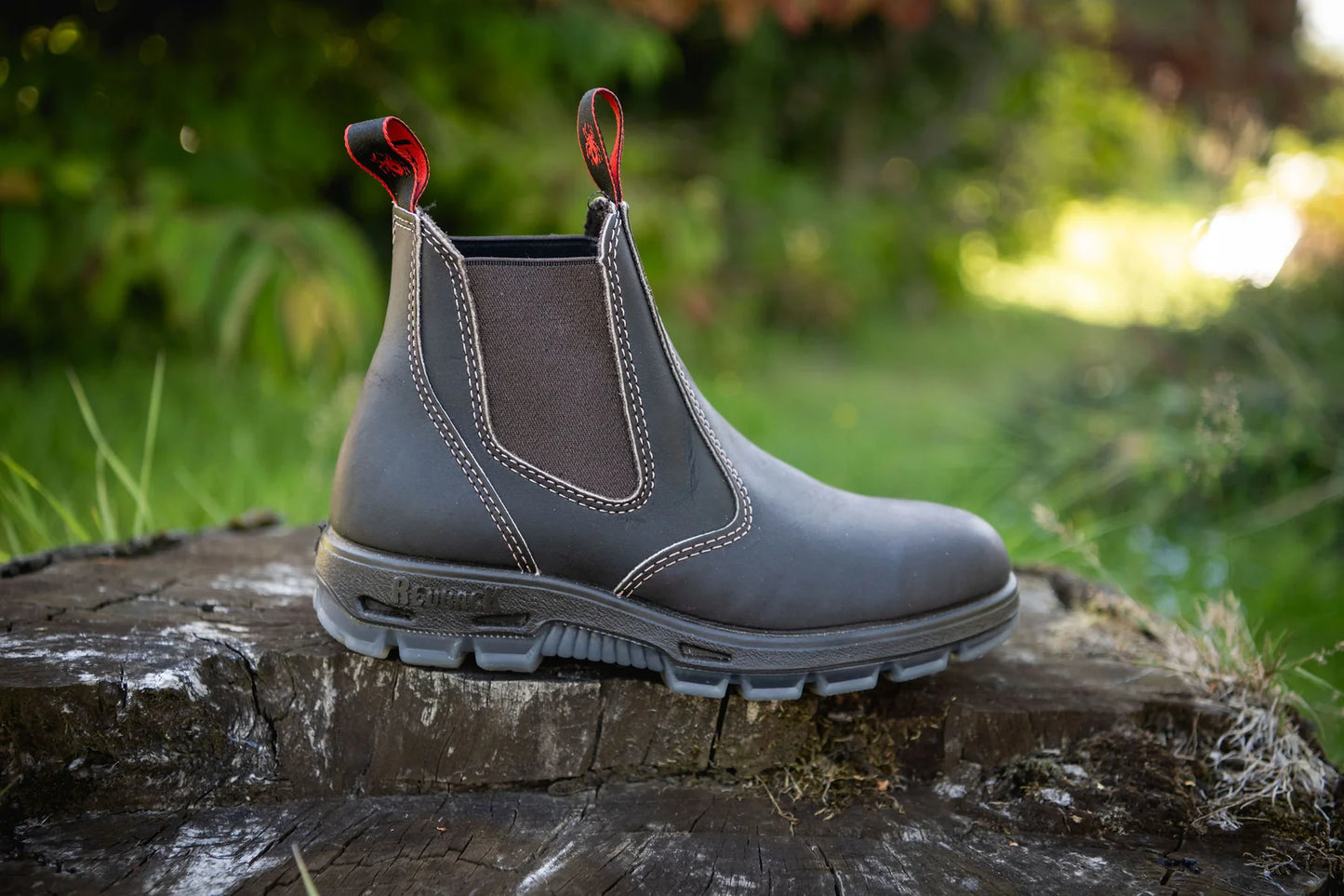 Redback UBOK Bobcat Claret Dark Brown TPU Soft Toe Claret Kip Chelsea Boots