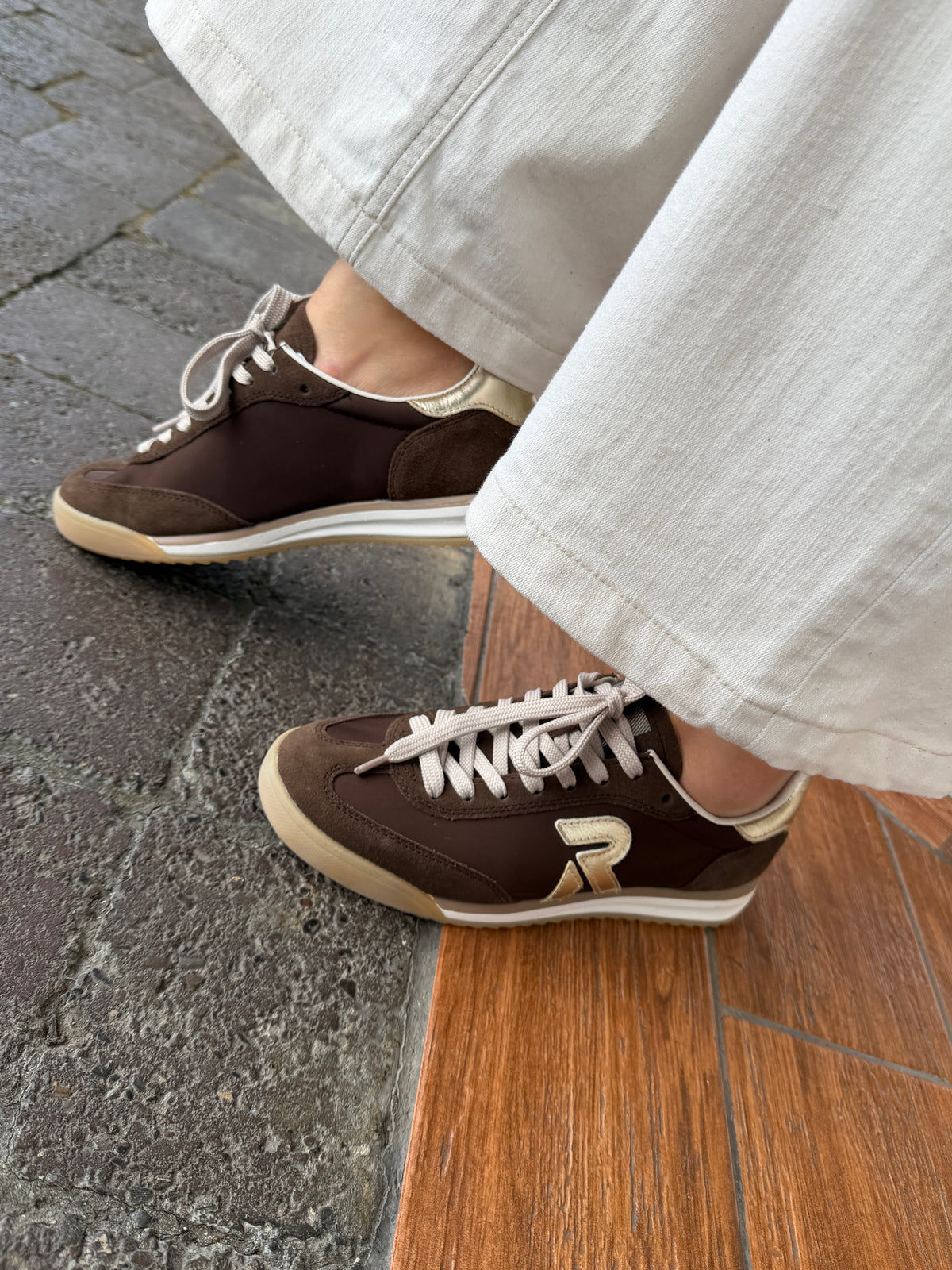 Rieker W4000-25 Tabak Brown & Light Gold Trainers