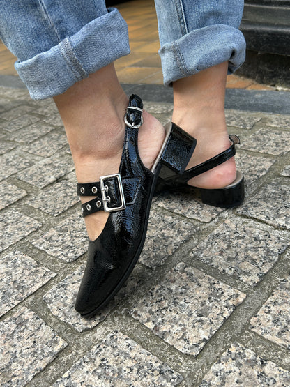 Rieker 47071-00 Black F 1/2 Fit Slingback Low Heels