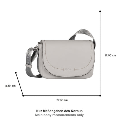 Gabor 011548 Aileen Light Grey Flap Bag with Top Zip