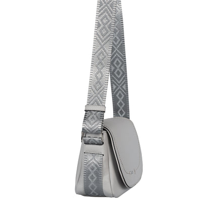 Gabor 011548 Aileen Light Grey Flap Bag with Top Zip
