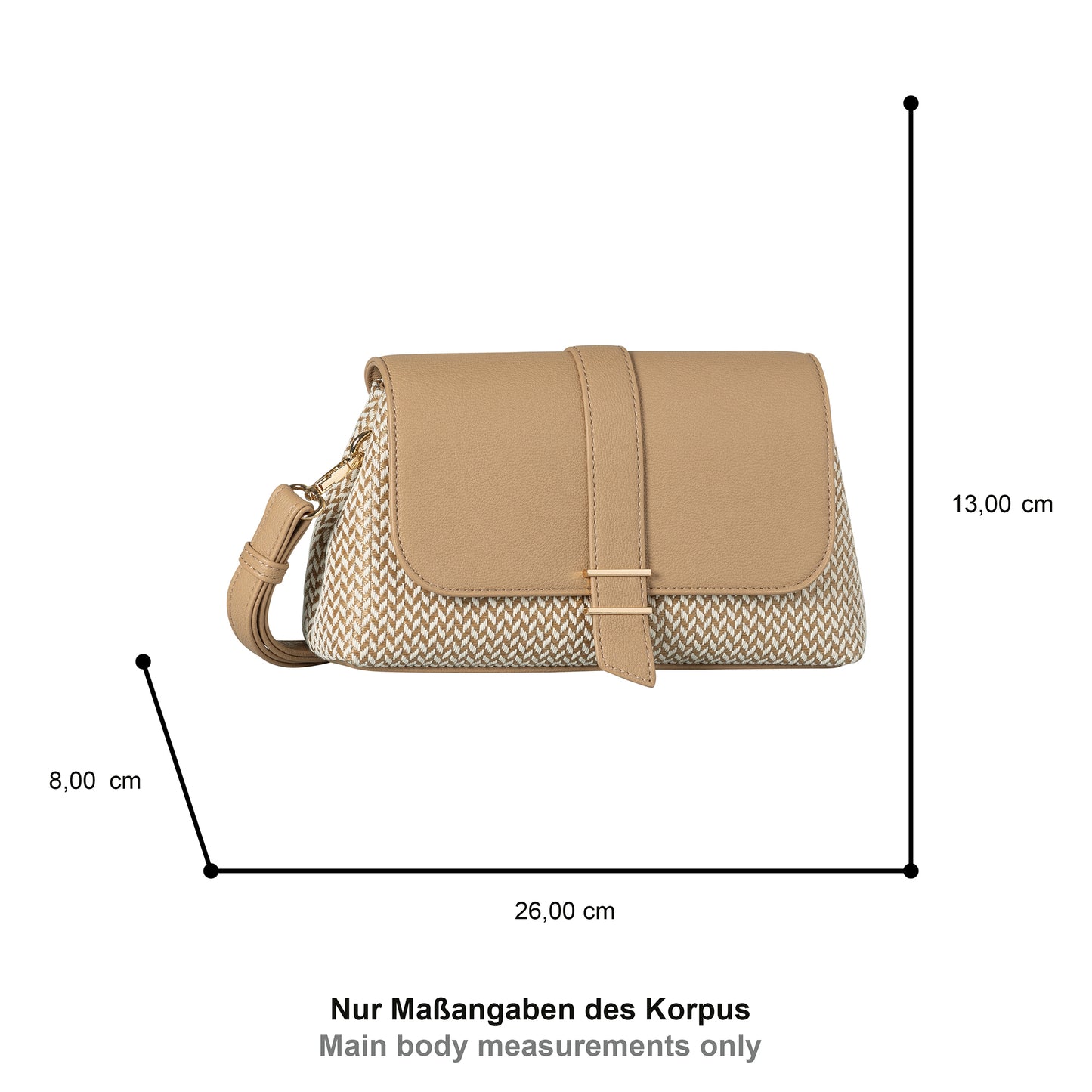 Gabor 011627 Sahar Mixed Beige Flap M Bag