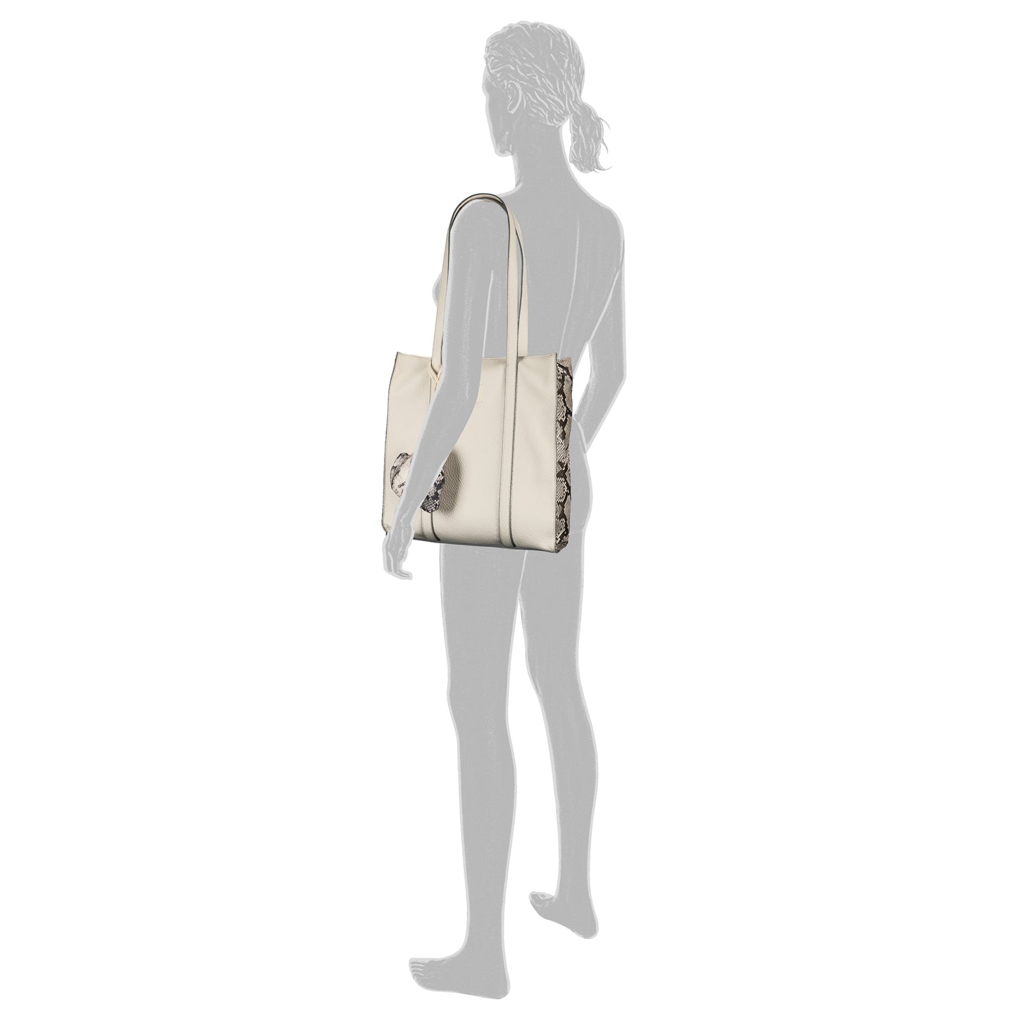Gabor 012427 Elfie Luxe Snake Beige Zip Tote Bag
