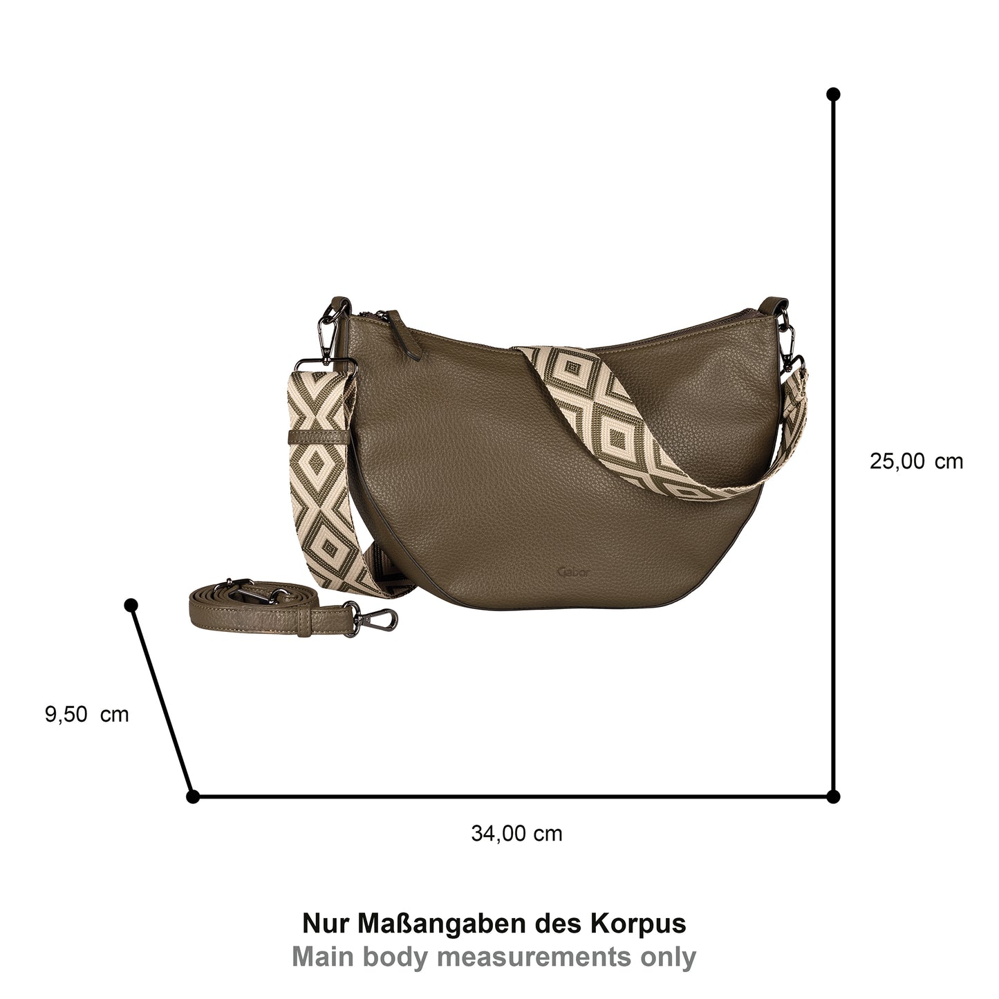Gabor 012090 Linda Khaki Cross Bag