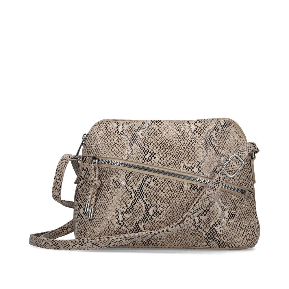 Rieker H1031-90 Python Beige & Black Print Handbag