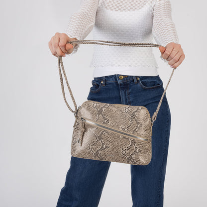Rieker H1031-90 Python Beige & Black Print Handbag