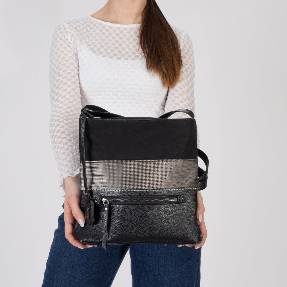 Rieker H1301-90 Black & Stone Combi Handbag
