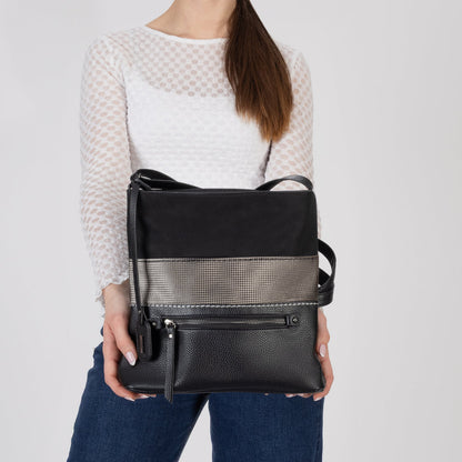 Rieker H1301-90 Black & Stone Combi Handbag