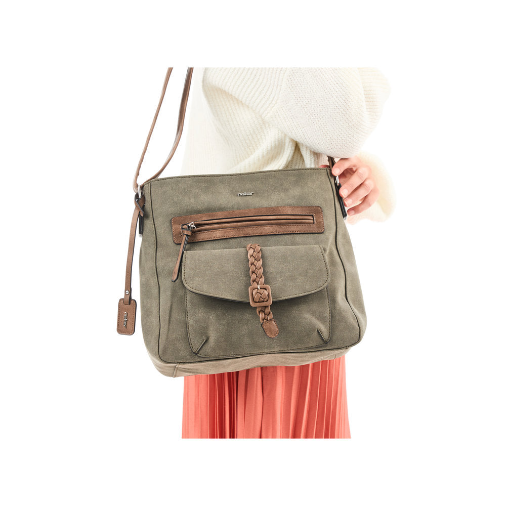 Rieker H1340-54 Khaki & Brown Handbag