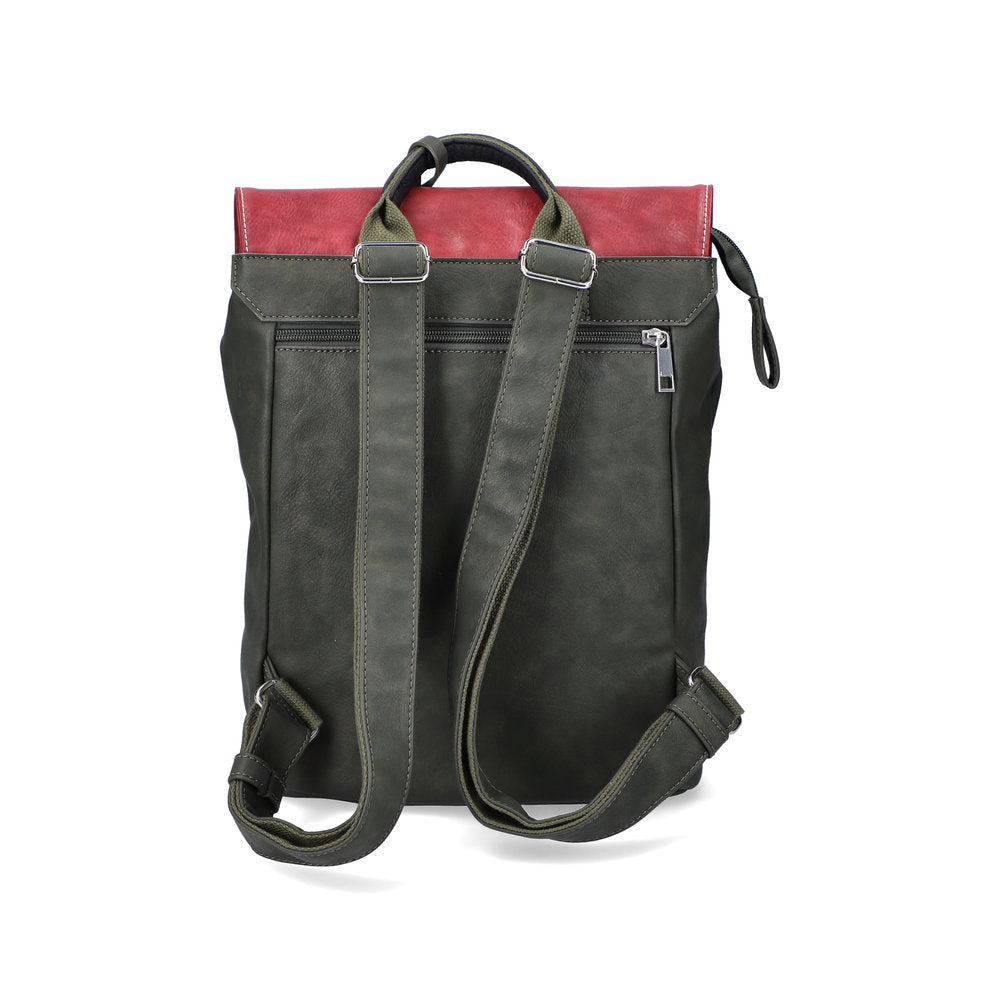 Rieker H1357-54 Forest Green & Wine Backpack