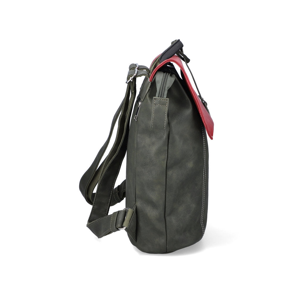 Rieker H1357-54 Forest Green & Wine Backpack