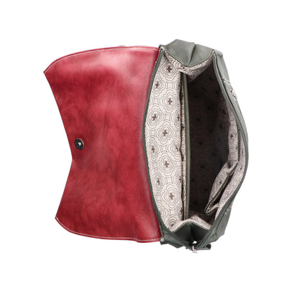 Rieker H1357-54 Forest Green & Wine Backpack