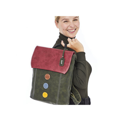 Rieker H1357-54 Forest Green & Wine Backpack