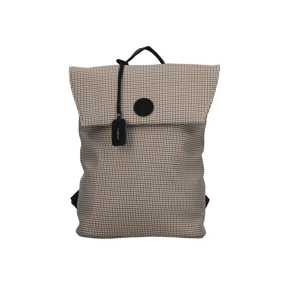 Rieker H1386-97 Beige & Black Print Backpack