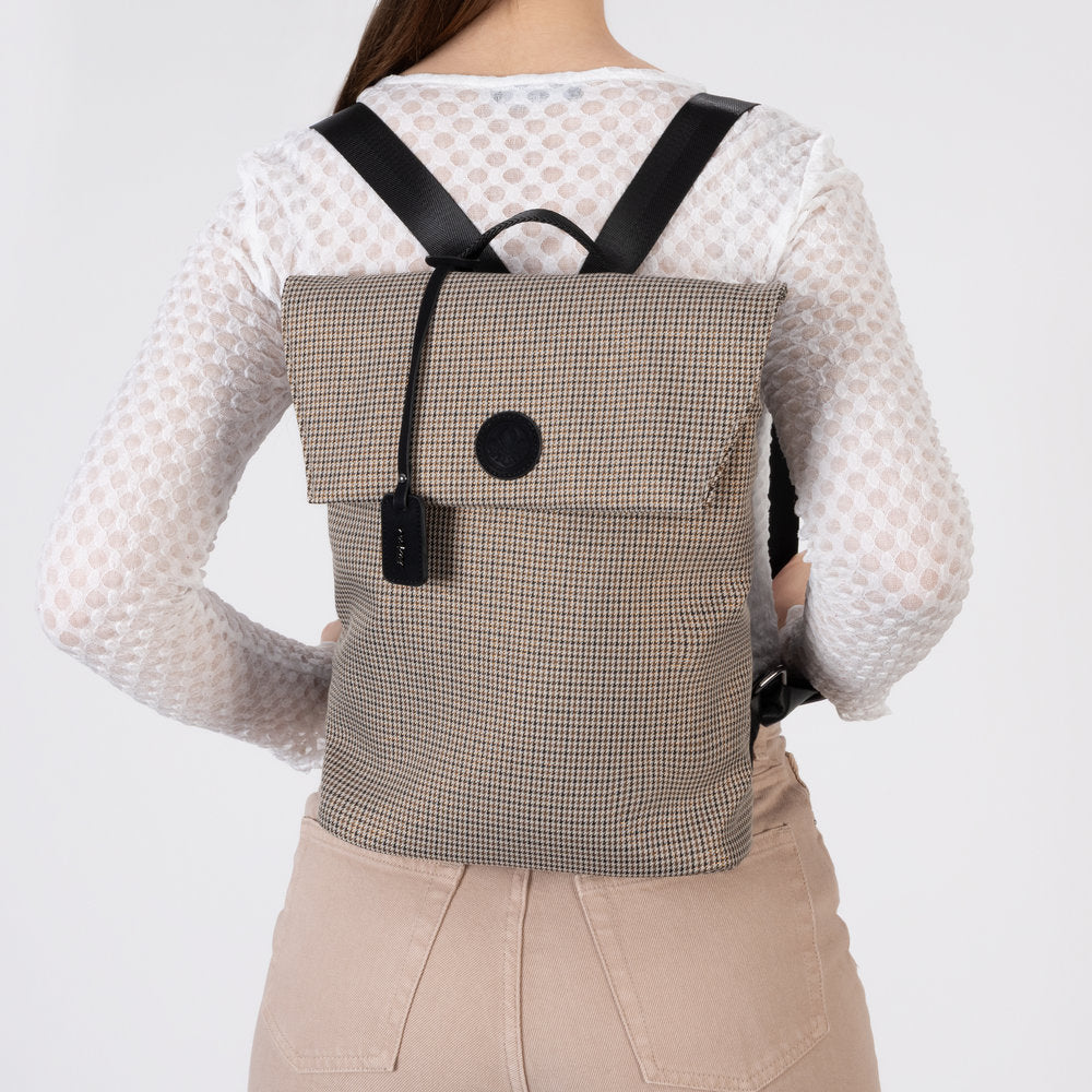 Rieker H1386-97 Beige & Black Print Backpack