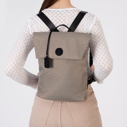 Rieker H1386-97 Beige & Black Print Backpack