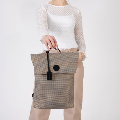 Rieker H1386-97 Beige & Black Print Backpack