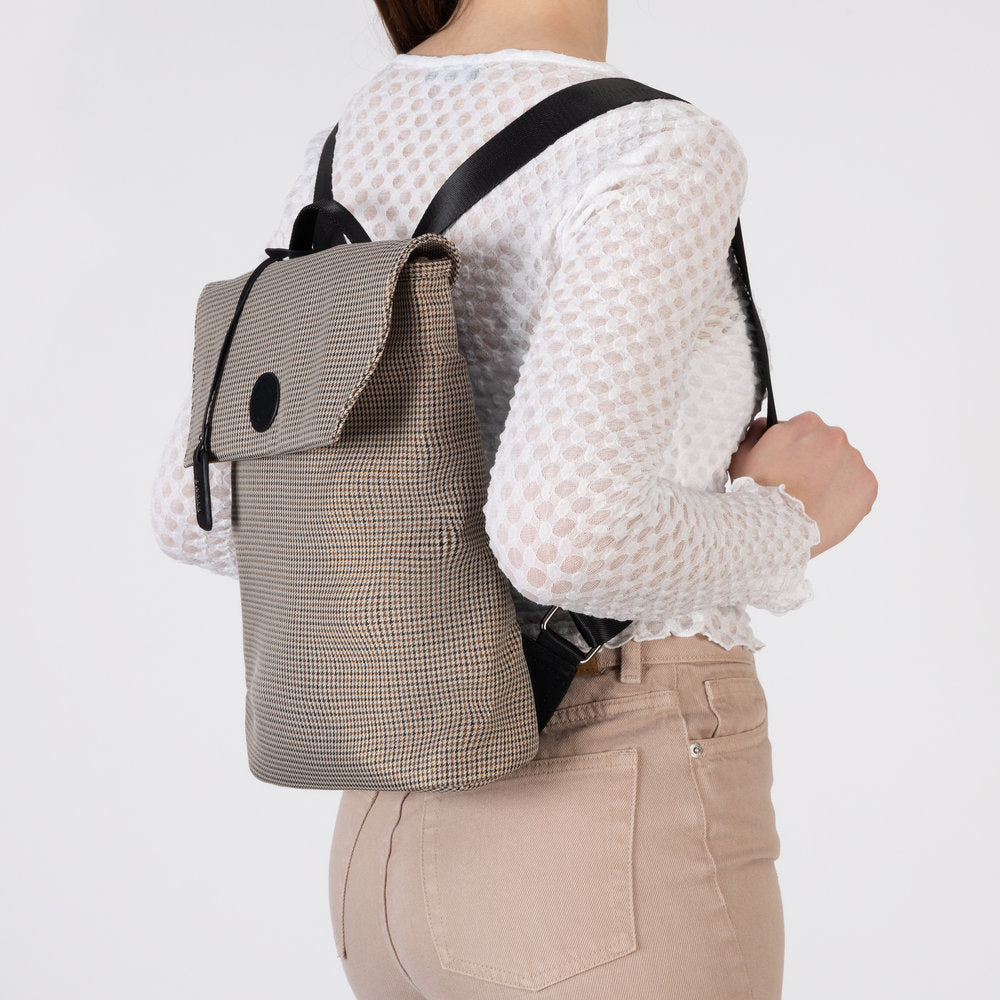 Rieker H1386-97 Beige & Black Print Backpack