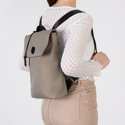 Rieker H1386-97 Beige & Black Print Backpack