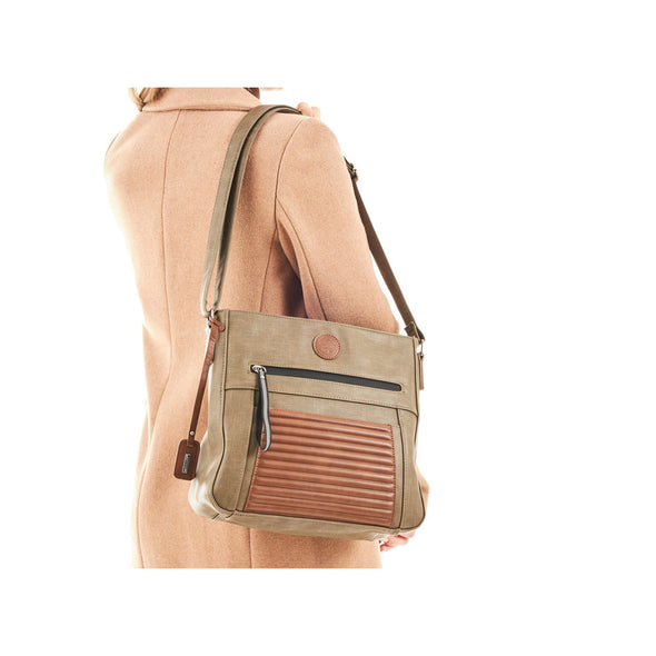 Rieker H1481-52 Khaki & Brown Combi Handbag
