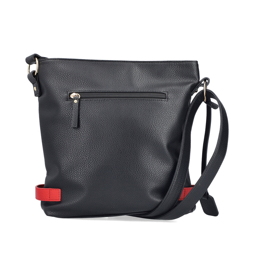 Rieker H1517-01 Black, White & Red Handbag