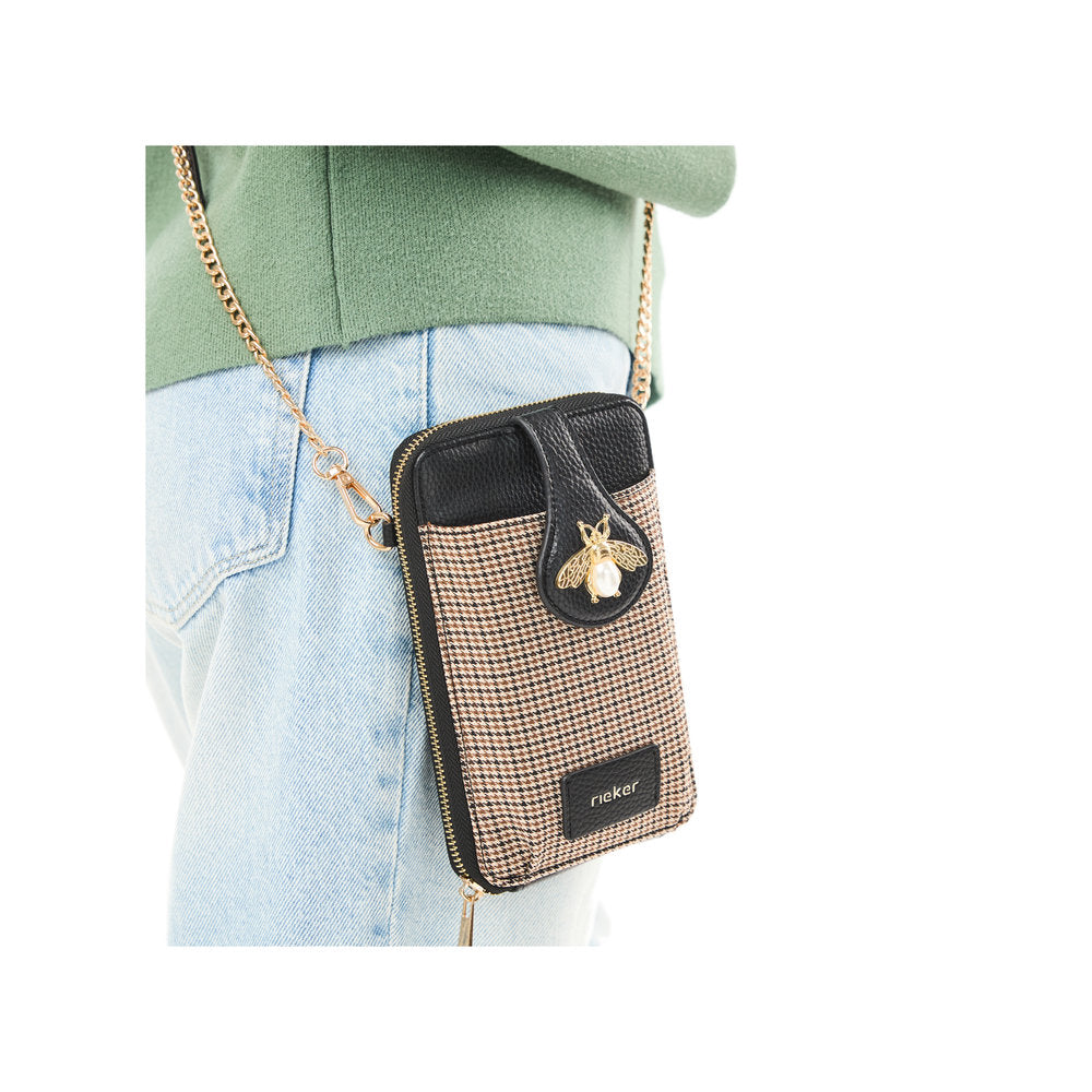 Rieker H1660-90 Beige & Black Phone Bag