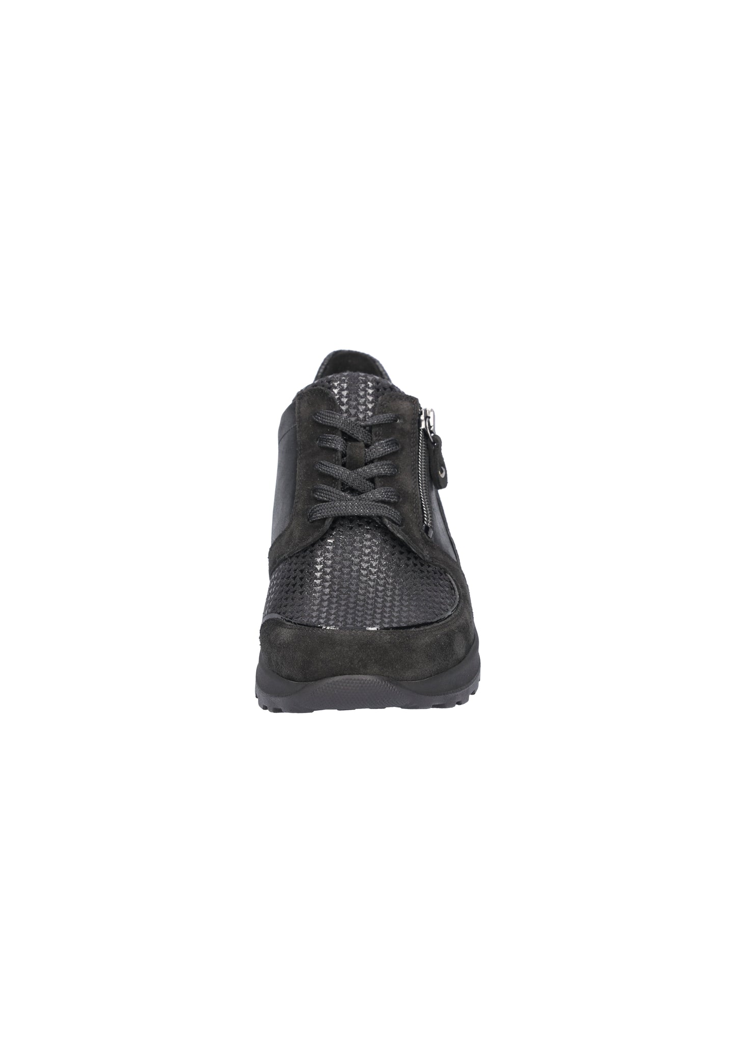 Waldlaufer H64007 601 001 Hiroko-Soft Black Lace & Zip Sneakers