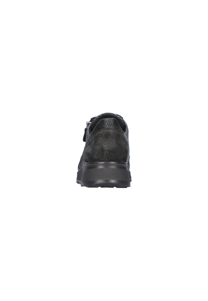 Waldlaufer H64007 601 001 Hiroko-Soft Black Lace & Zip Sneakers