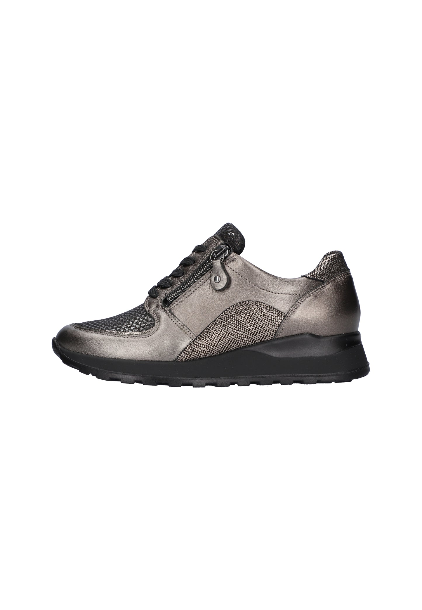 Waldlaufer H64007 602 535 Hiroko-Soft Anthracite Lace & Zip Sneakers