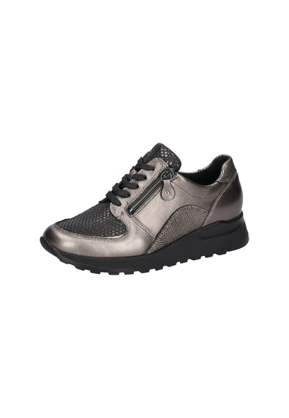Waldlaufer H64007 602 535 Hiroko-Soft Anthracite Lace & Zip Sneakers