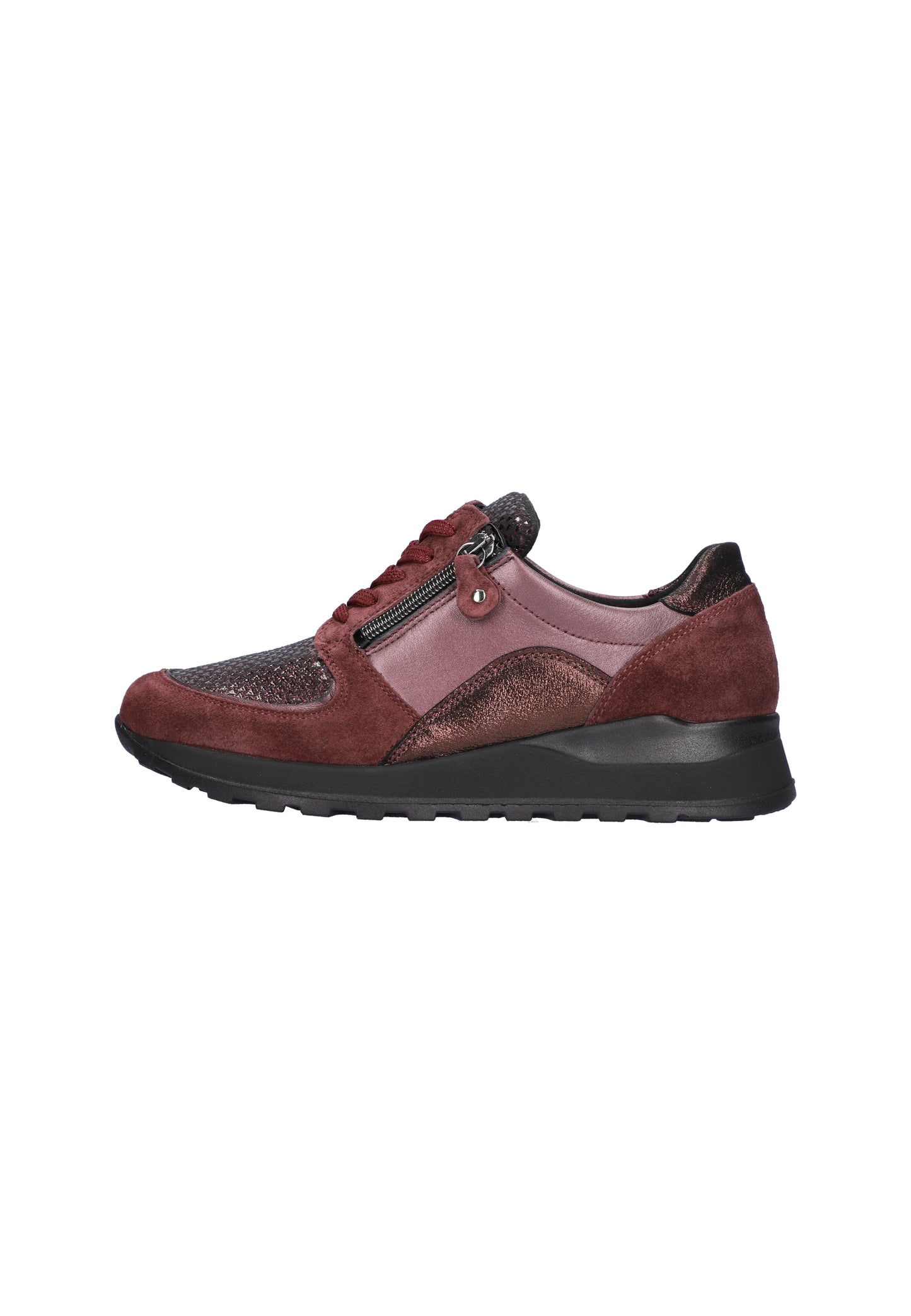 Waldlaufer H64007 604 020 Hiroko-Soft Bordo Burgundy Trainers with Zip