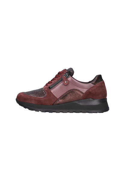 Waldlaufer H64007 604 020 Hiroko-Soft Bordo Burgundy Trainers with Zip