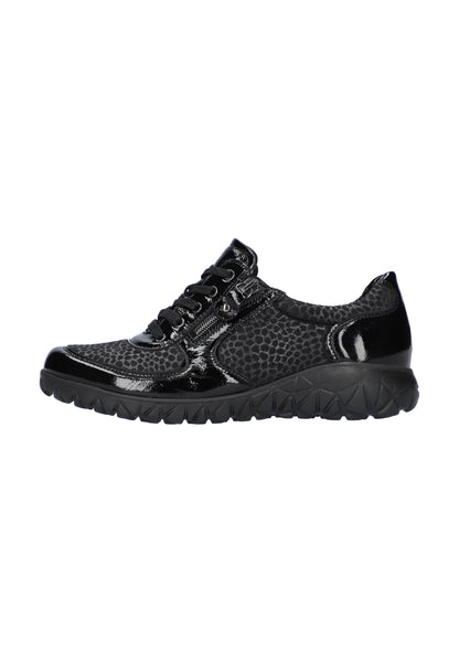 Waldlaufer H89001 221 001 Havy Soft Black Lace & Zip Sneakers