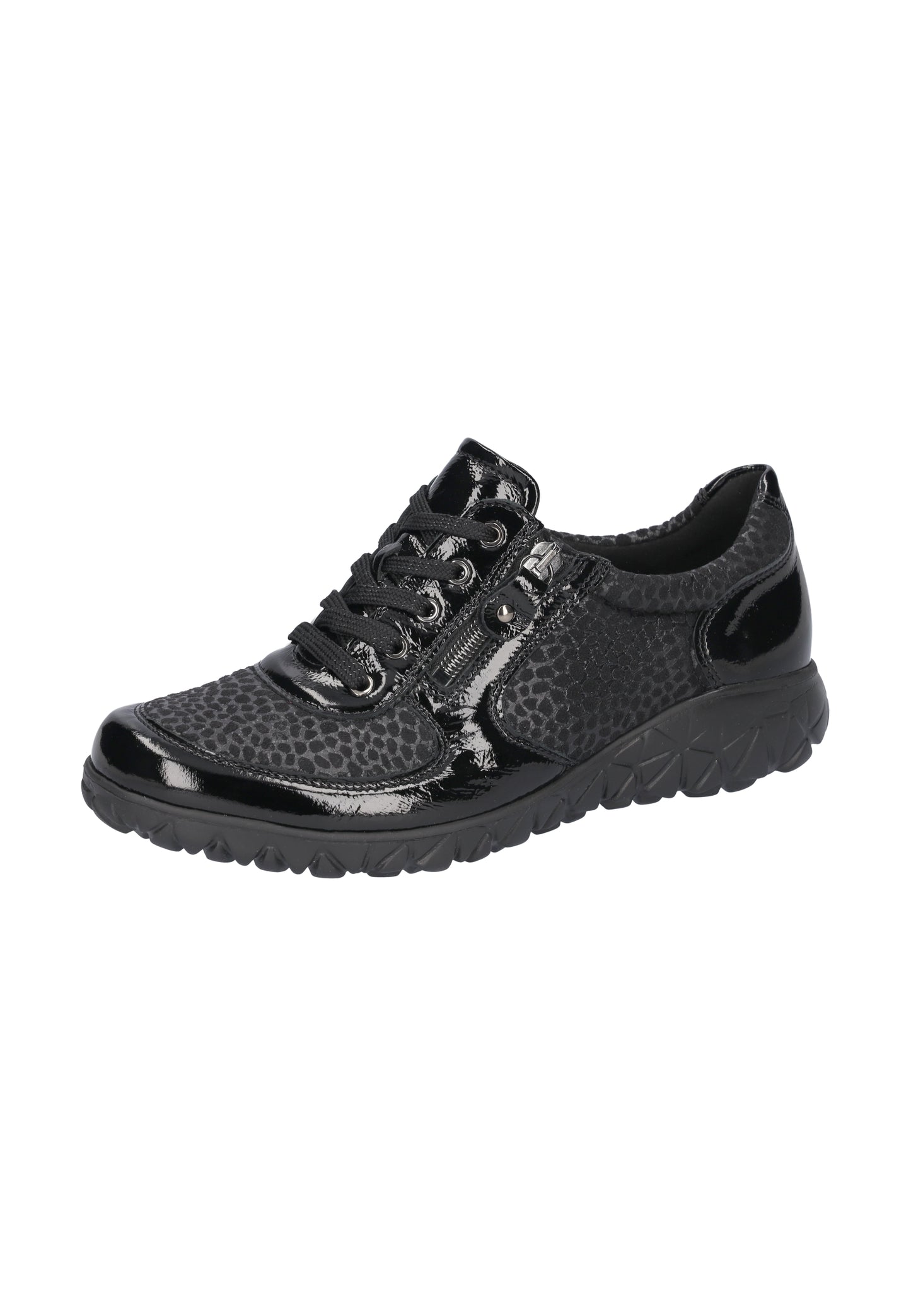 Waldlaufer H89001 221 001 Havy Soft Black Lace & Zip Sneakers