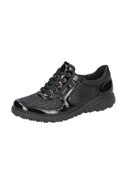 Waldlaufer H89001 221 001 Havy Soft Black Lace & Zip Sneakers
