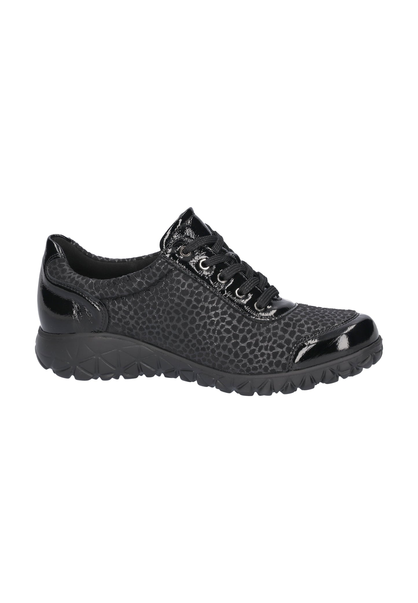 Waldlaufer H89001 221 001 Havy Soft Black Lace & Zip Sneakers
