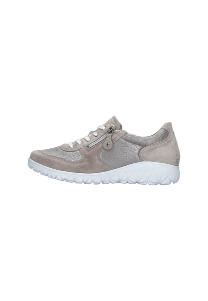 Waldlaufer H89001 233 201 Havy Soft H Fit Taupe Grey Combi Trainers with Zip