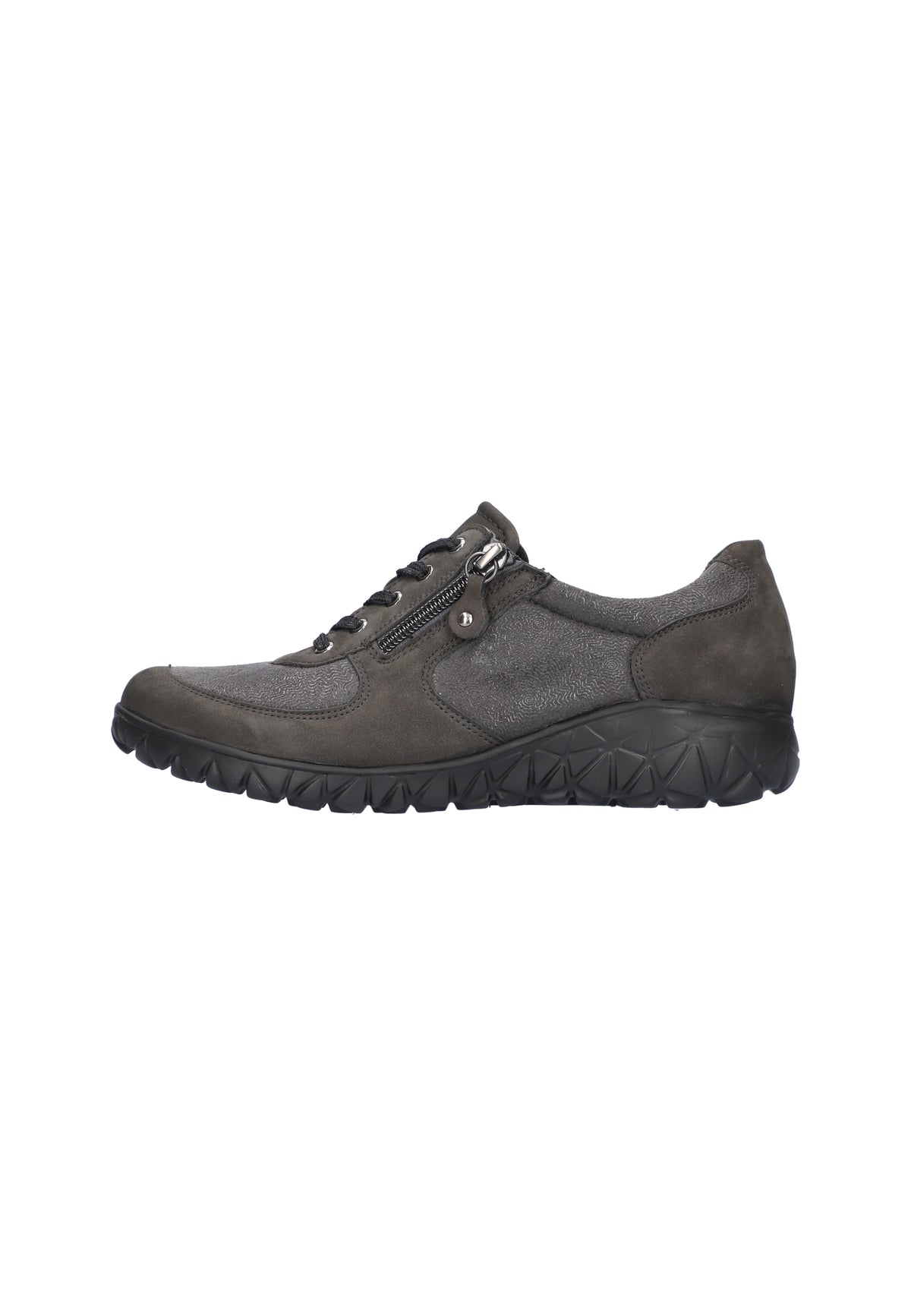 Waldlaufer H89001 242 052 Havy Soft Carbon Grey Trainers with Zip
